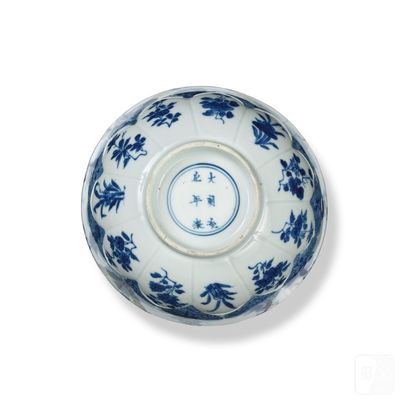 清康熙 青花群仙圖蓮式盌 「大明成化年製」仿款 | BOL EN PORCELAINE BLEU BLANC - 图8